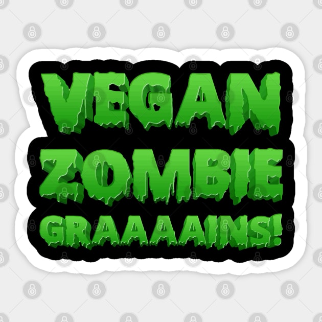 vegan zombie Sticker by MZeeDesigns